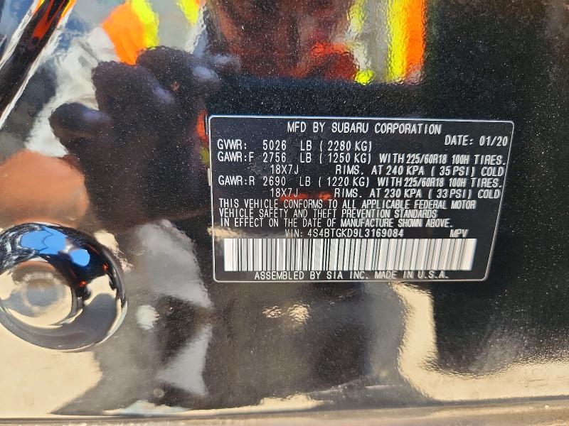 2020 Subaru Outback მანქანა იყიდება აუქციონზე, vin: 4S4BTGKD9L3169084, აუქციონის ნომერი: 66258246