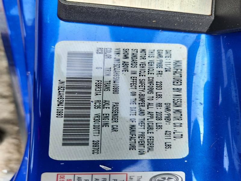 2025 Nissan Z მანქანა იყიდება აუქციონზე, vin: JN1BZ4AH6SM410990, აუქციონის ნომერი: 64340246