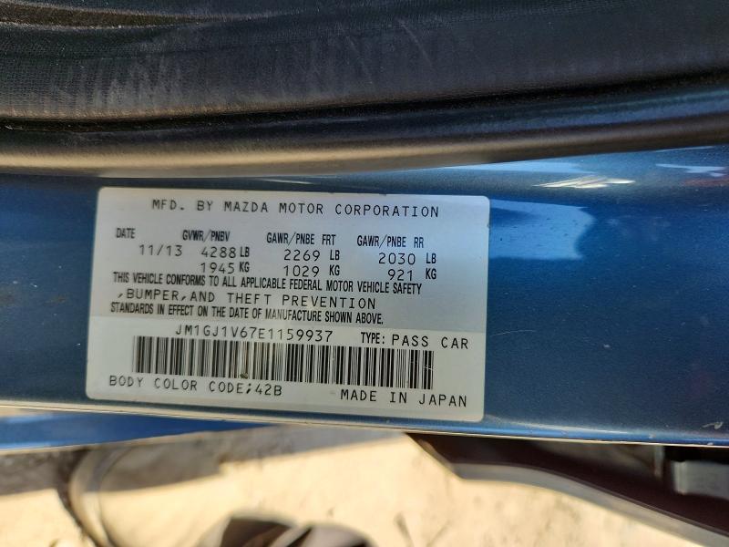 2014 Mazda 6 მანქანა იყიდება აუქციონზე, vin: JM1GJ1V67E1159937, აუქციონის ნომერი: 63932226