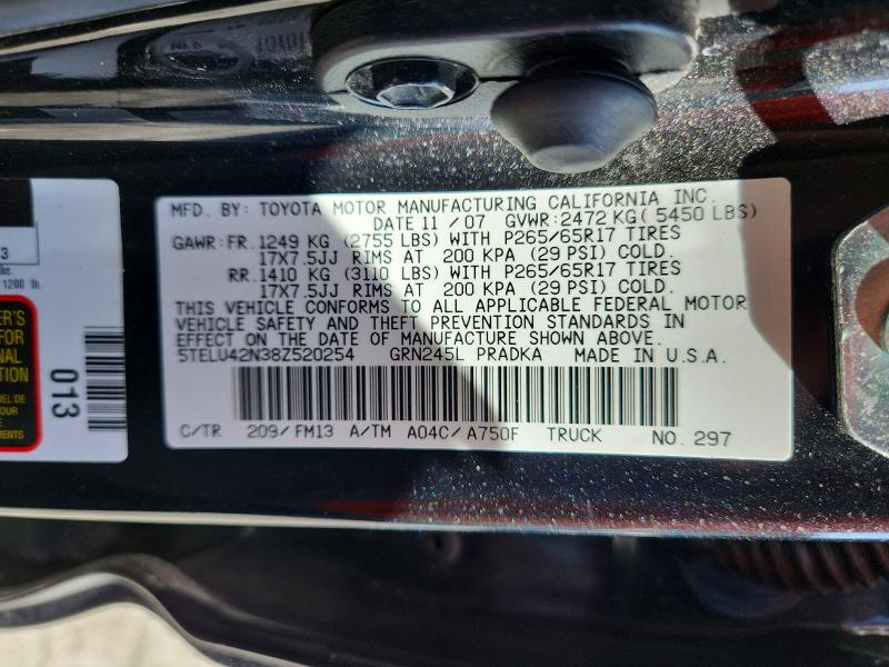 65291386 :رقم المزاد ، 5TELU42N38Z520254 vin ، 2008 Toyota Tacoma مزاد بيع