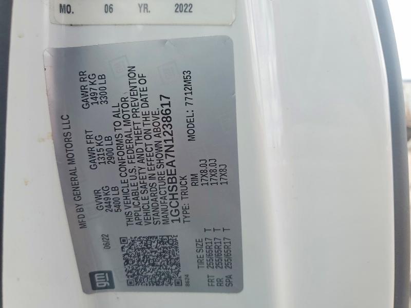 63598546 :رقم المزاد ، 1GCHSBEA7N1238617 vin ، 2022 Chevrolet Colorado مزاد بيع