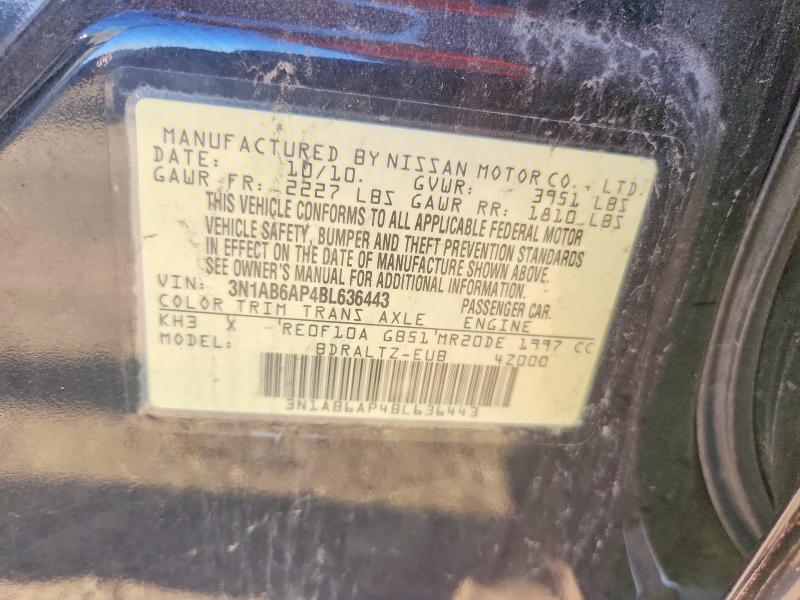Aukcja sprzedaży 2011 Nissan Sentra, vin: 3N1AB6AP4BL636443, numer aukcji: 65930686