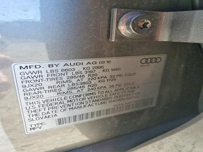 66133266 :رقم المزاد ، WA1LAAF79HD031346 vin ، 2017 Audi Q7 مزاد بيع
