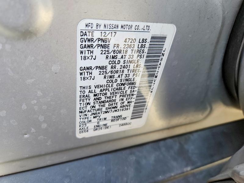 Aukcja sprzedaży 2018 Nissan Rogue, vin: JN8AT2MV7JW318391, numer aukcji: 63772996