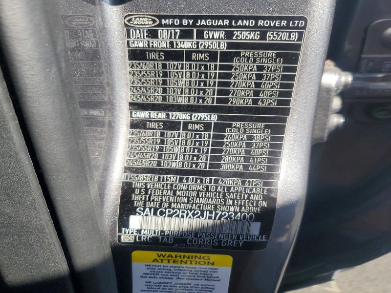 Aukcja sprzedaży 2018 Land Rover Discovery Sport, vin: SALCP2RX2JH723400, numer aukcji: 66340996