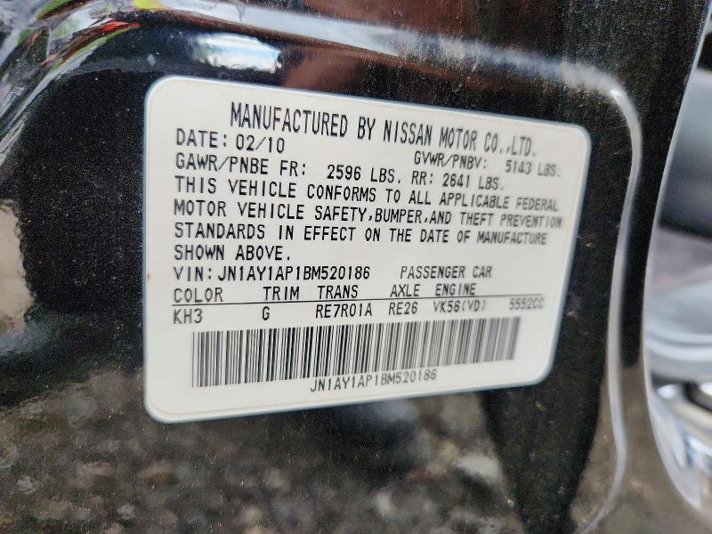 Aukcja sprzedaży 2011 Infiniti M56, vin: JN1AY1AP1BM520186, numer aukcji: 64596566