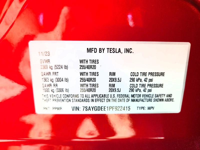 Aukcja sprzedaży 2023 Tesla Model  Y, vin: 7SAYGDEE1PF922415, numer aukcji: 66107456