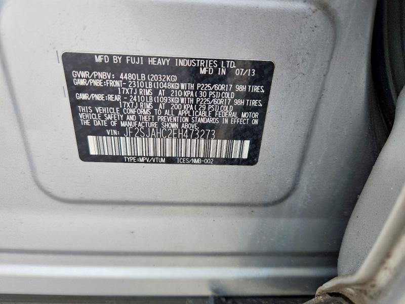 Продаж на аукціоні авто 2014 Subaru Forester, vin: JF2SJAHC2EH473273, номер лоту: 67080286