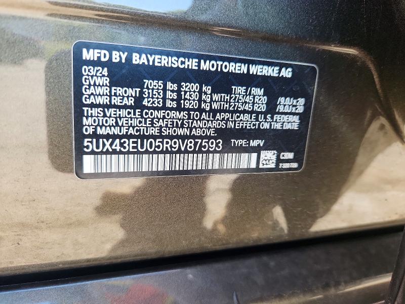 Aukcja sprzedaży 2024 Bmw X5, vin: 5UX43EU05R9V87593, numer aukcji: 66910966