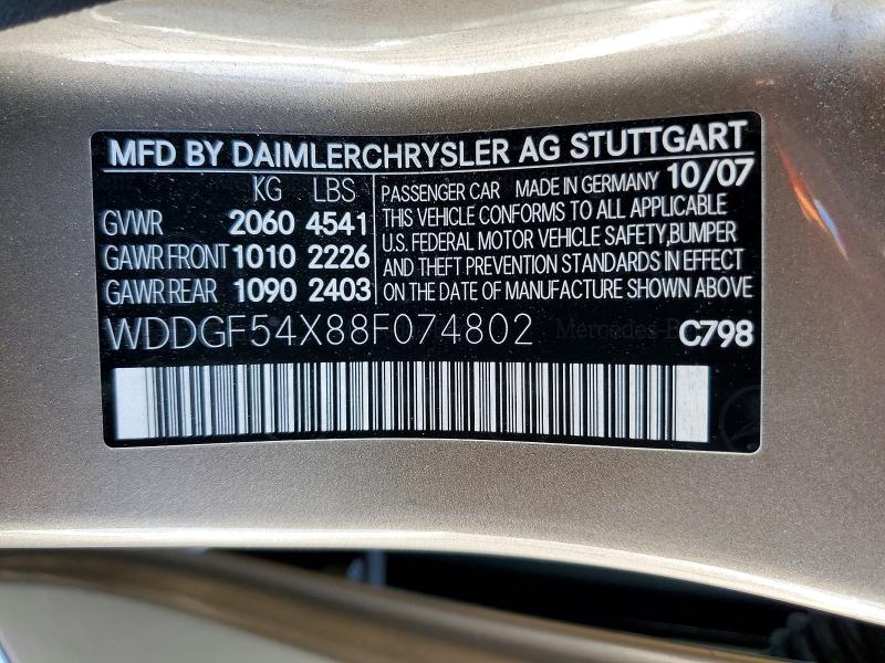 Auction sale of the 2008 Mercedes-benz C, vin: WDDGF54X88F074802, lot number: 65911576