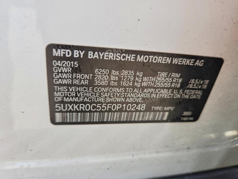 65416106 :رقم المزاد ، 5UXKR0C55F0P10248 vin ، 2015 Bmw X5 مزاد بيع