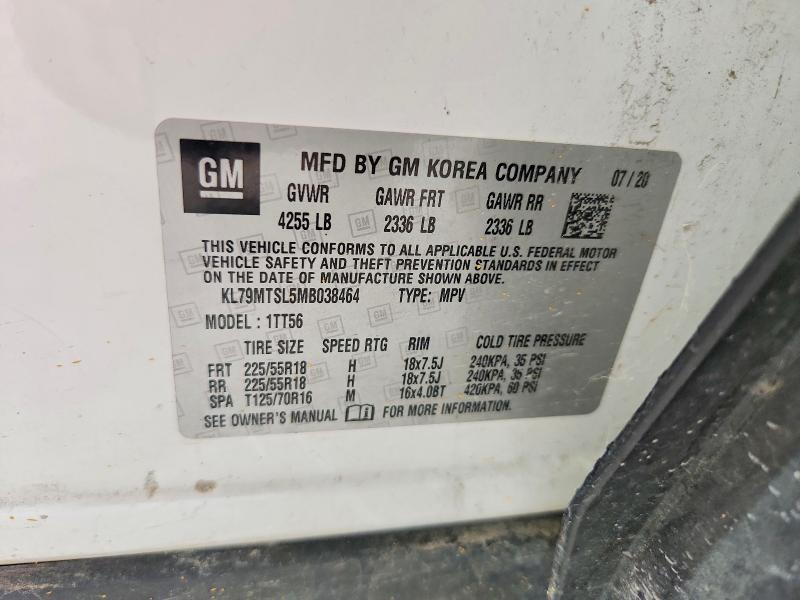 2021 Chevrolet Trailblazer მანქანა იყიდება აუქციონზე, vin: KL79MTSL5MB038464, აუქციონის ნომერი: 66453746