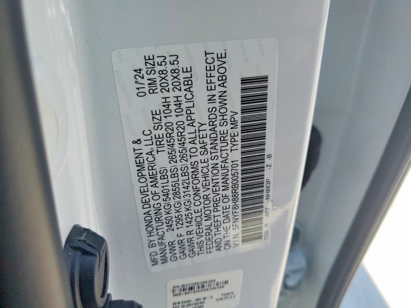 Продажа на аукционе авто 2024 Honda Passport, vin: 5FNYF8H88RB005701, номер лота: 65905226