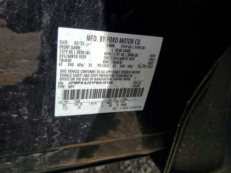66210506 :رقم المزاد ، 2FMPK4J91PBA19108 vin ، 2023 Ford Edge مزاد بيع