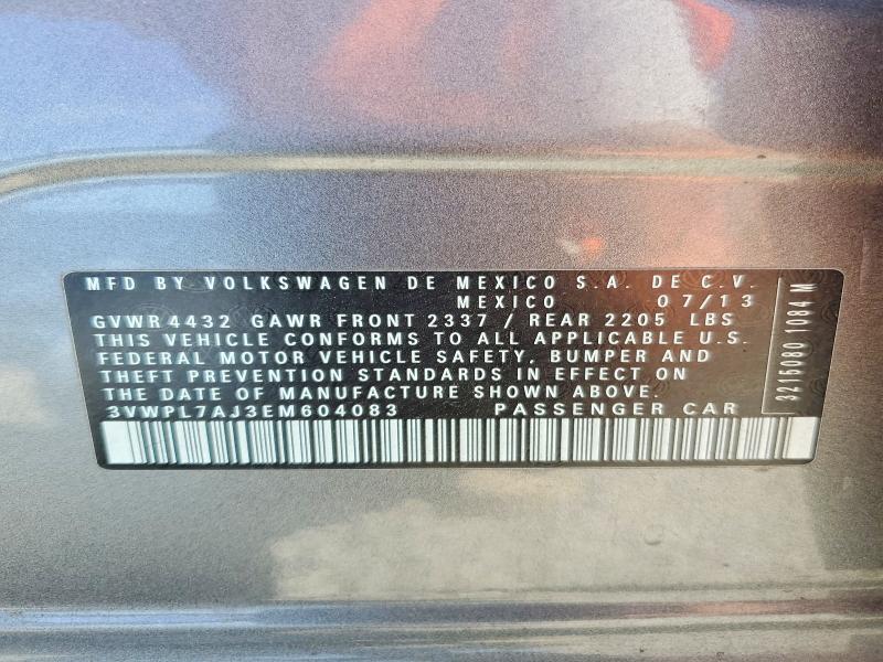 Aukcja sprzedaży 2014 Volkswagen Jetta, vin: 3VWPL7AJ3EM604083, numer aukcji: 64846626