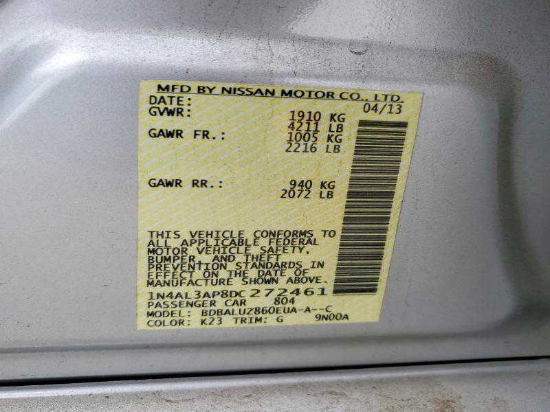Aukcja sprzedaży 2013 Nissan Altima, vin: 1N4AL3AP8DC272461, numer aukcji: 64631846