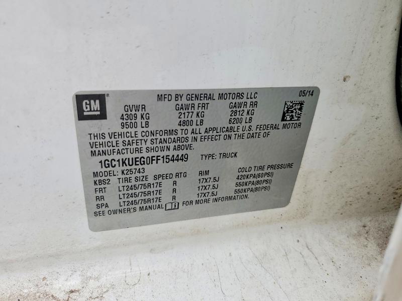 Aukcja sprzedaży 2015 Chevrolet Silverado, vin: 1GC1KUEG0FF154449, numer aukcji: 66349556