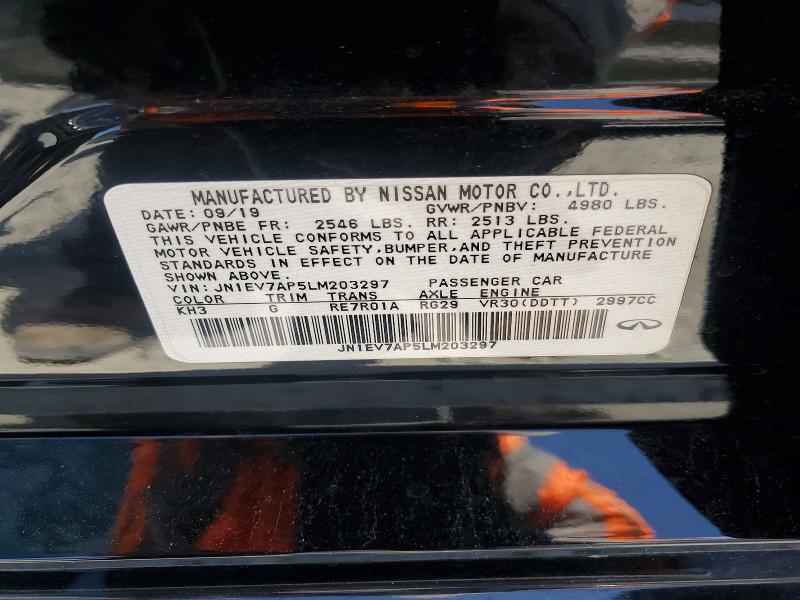 Продаж на аукціоні авто 2020 Infiniti Q50, vin: JN1EV7AP5LM203297, номер лоту: 64909166