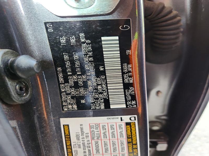 2021 Toyota 4runner მანქანა იყიდება აუქციონზე, vin: JTEMU5JR6M5902740, აუქციონის ნომერი: 62630266