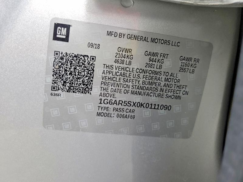Продаж на аукціоні авто 2019 Cadillac Cts, vin: 1G6AR5SX0K0111090, номер лоту: 67018646