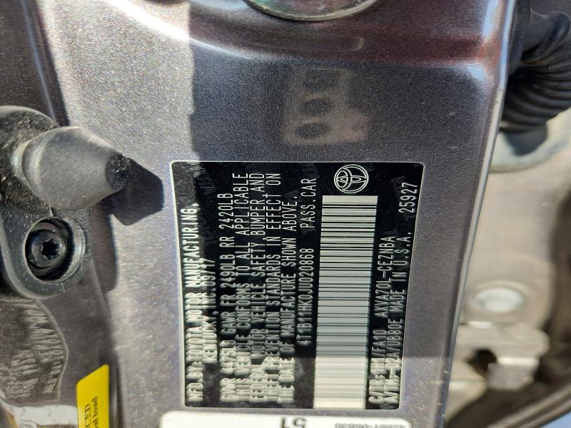 Aukcja sprzedaży 2018 Toyota Camry, vin: 4T1B11HK0JU020868, numer aukcji: 64152626