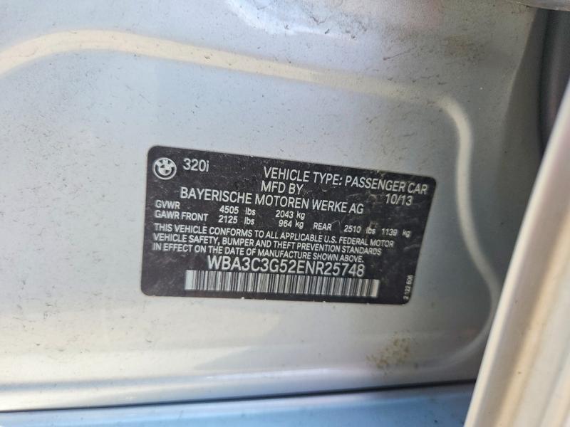 Продаж на аукціоні авто 2014 Bmw 320, vin: WBA3C3G52ENR25748, номер лоту: 64949166