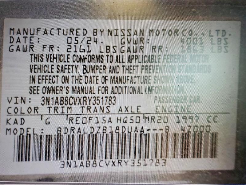 63229316 :رقم المزاد ، 3N1AB8CVXRY351783 vin ، 2024 Nissan Sentra مزاد بيع
