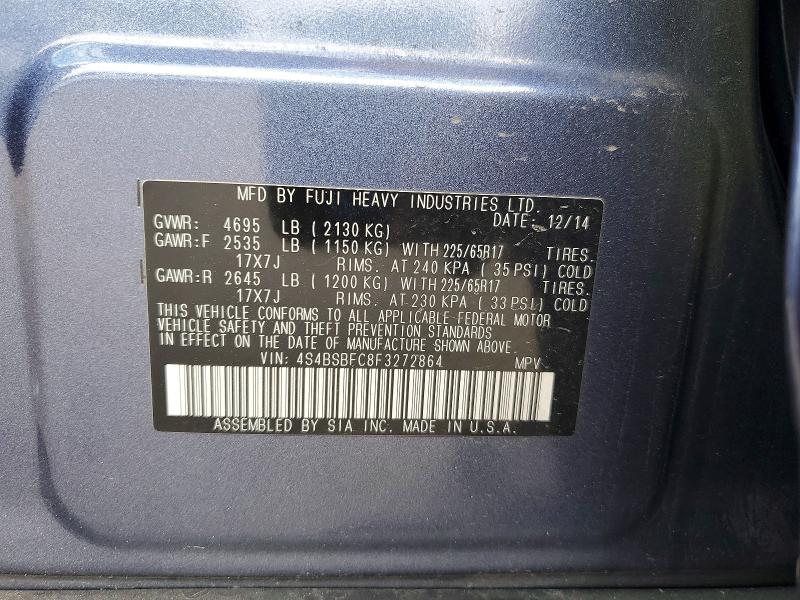 Продаж на аукціоні авто 2015 Subaru Outback, vin: 4S4BSBFC8F3272864, номер лоту: 61452676