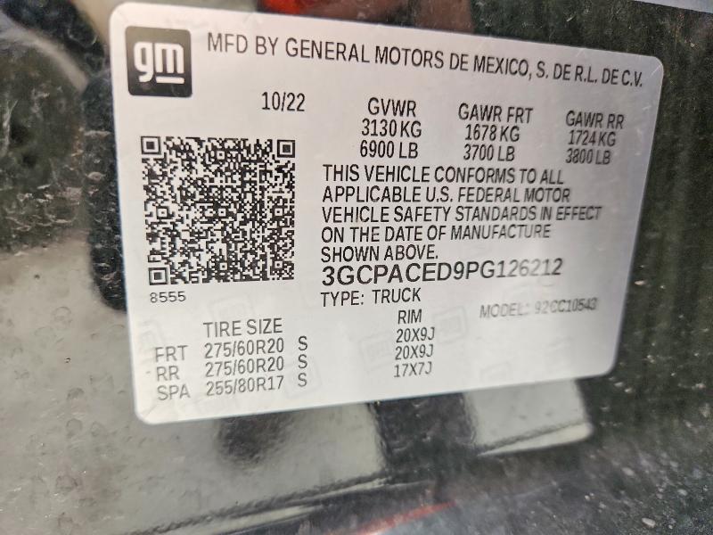 66127366 :رقم المزاد ، 3GCPACED9PG126212 vin ، 2023 Chevrolet Silverado مزاد بيع