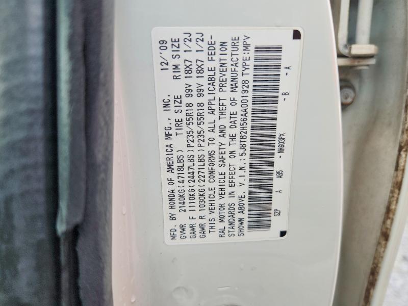 2010 Acura Rdx მანქანა იყიდება აუქციონზე, vin: 5J8TB2H56AA001928, აუქციონის ნომერი: 65733076
