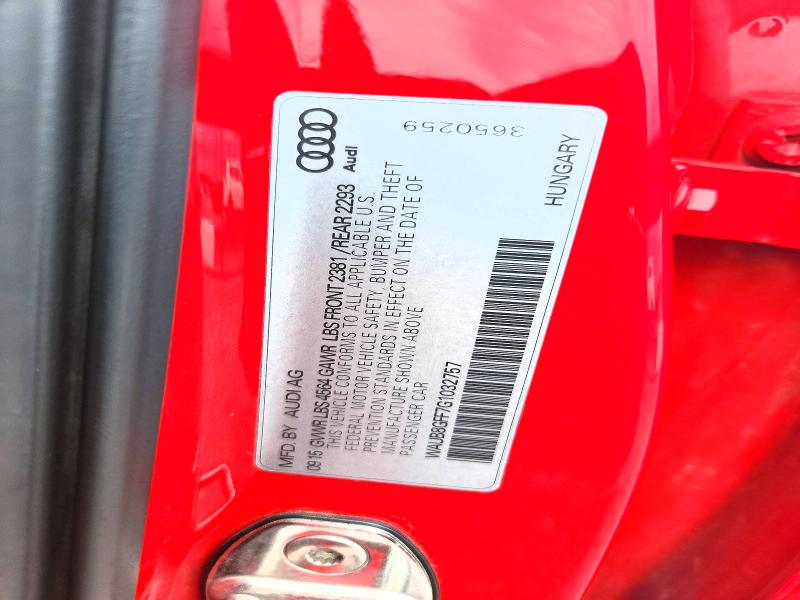 Продаж на аукціоні авто 2016 Audi A3, vin: WAUB8GFF7G1032757, номер лоту: 64998886