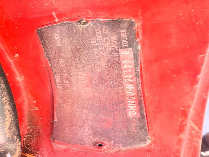 1977 Mg Mgb მანქანა იყიდება აუქციონზე, vin: GHN5UH426129G, აუქციონის ნომერი: 65003626