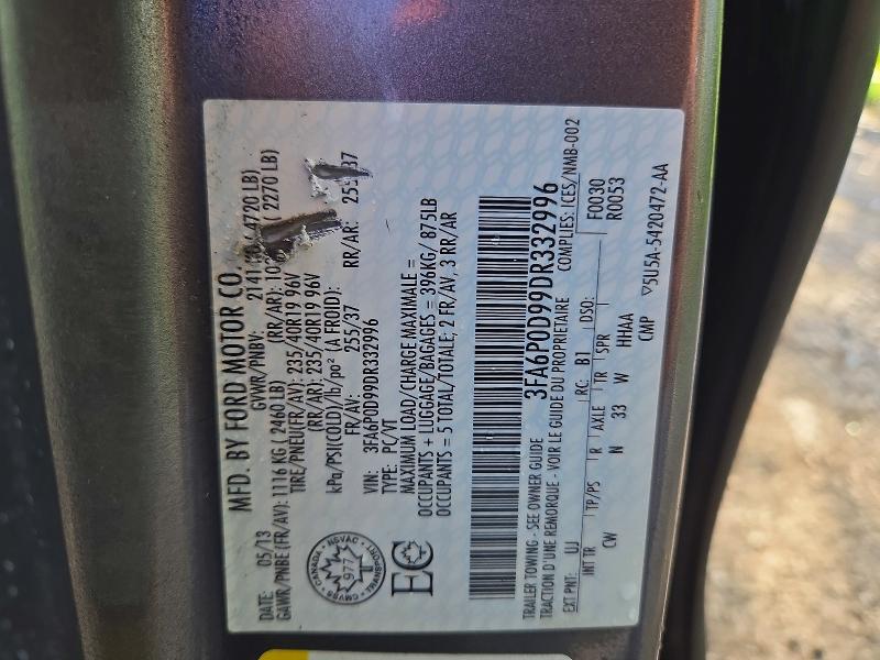 Aukcja sprzedaży 2013 Ford Fusion, vin: 3FA6P0D99DR332996, numer aukcji: 64787726