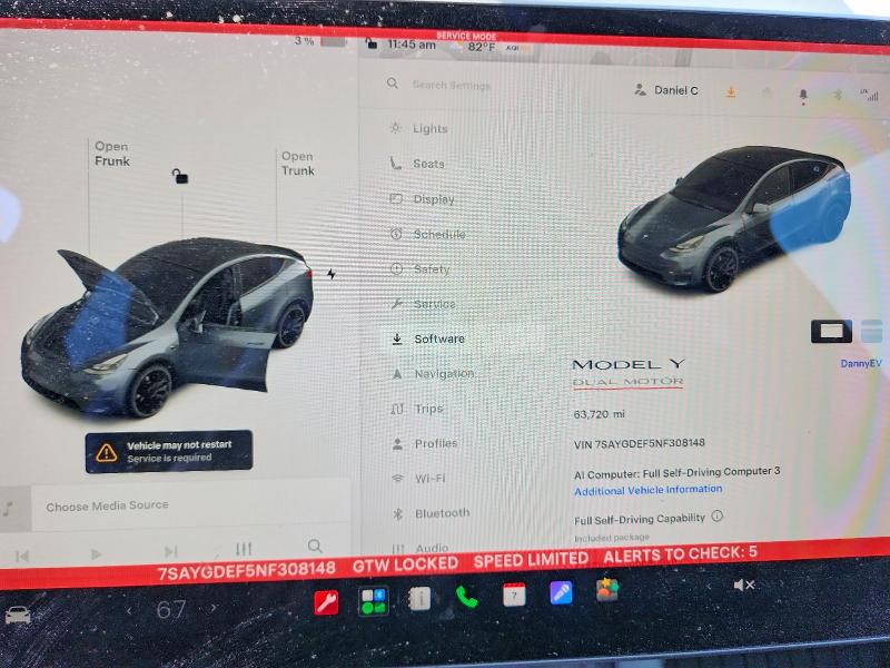 Aukcja sprzedaży 2022 Tesla Model Y, vin: 7SAYGDEF5NF308148, numer aukcji: 63928056