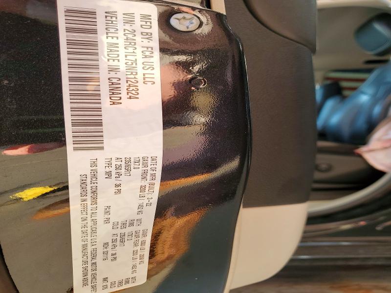2022 Chrysler Pacifica მანქანა იყიდება აუქციონზე, vin: 2C4RC1L75NR124324, აუქციონის ნომერი: 63493646