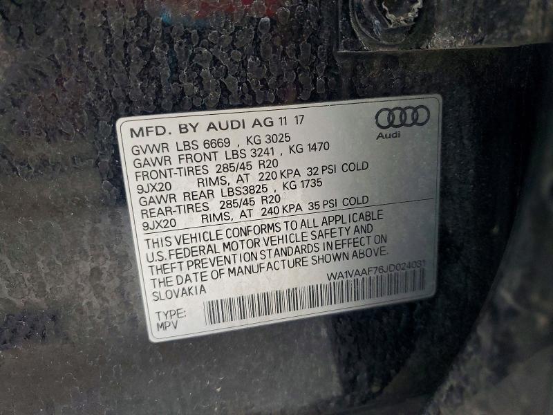 Продажа на аукционе авто 2018 Audi Q7, vin: WA1VAAF76JD024031, номер лота: 63902836
