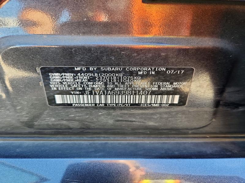 Продажа на аукционе авто 2018 Subaru Wrx, vin: JF1VA1A69J9811407, номер лота: 65400846