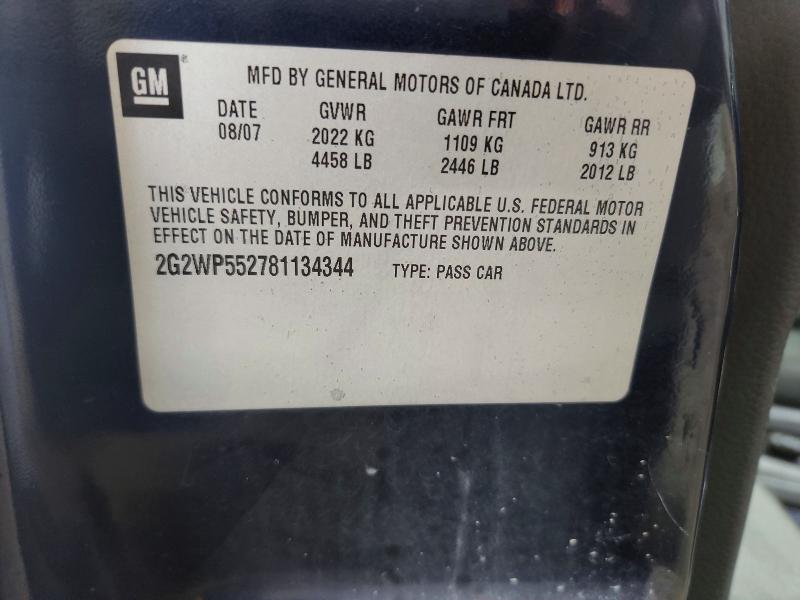Aukcja sprzedaży 2008 Pontiac Grand Prix, vin: 2G2WP552781134344, numer aukcji: 64717756