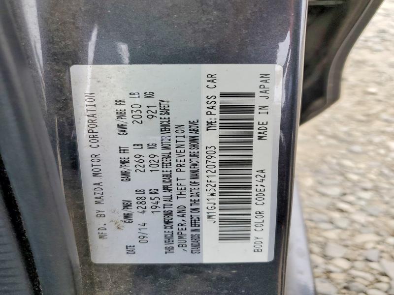 2015 Mazda 6 მანქანა იყიდება აუქციონზე, vin: JM1GJ1W52F1207903, აუქციონის ნომერი: 64585646