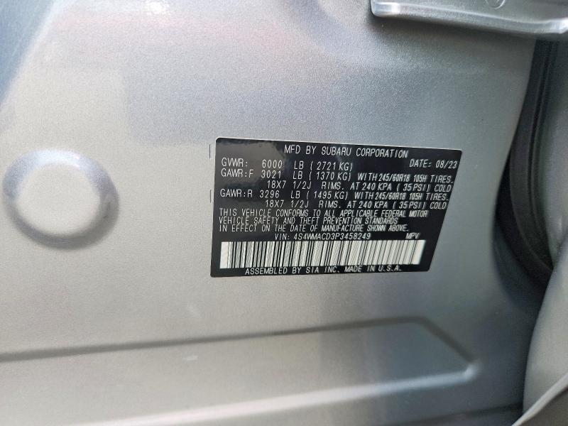 Aukcja sprzedaży 2023 Subaru Ascent, vin: 4S4WMACD3P3458249, numer aukcji: 64492676