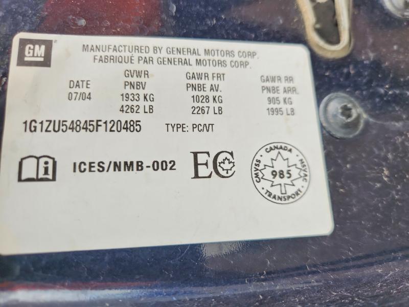 Auction sale of the 2005 Chevrolet Malibu, vin: 1G1ZU54845F120485, lot number: 63934416