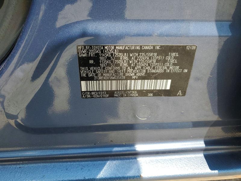 Продаж на аукціоні авто 2010 Toyota Rav4, vin: 2T3RF4DV1AW035839, номер лоту: 64723426