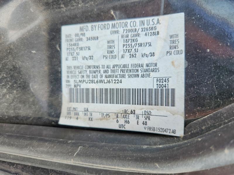 65312206 :رقم المزاد ، 5LMPU28L6WLJ61224 vin ، 1998 Lincoln Navigator مزاد بيع