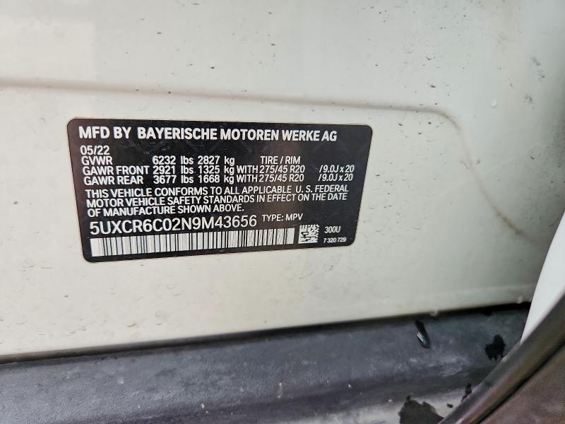 Aukcja sprzedaży 2022 Bmw X5, vin: 5UXCR6C02N9M43656, numer aukcji: 67171506