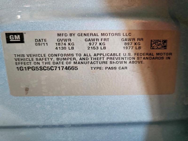 66057146 :رقم المزاد ، 1G1PG5SC5C7174665 vin ، 2012 Chevrolet Cruze مزاد بيع