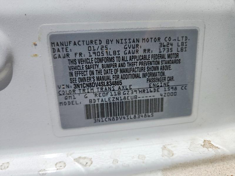 Продаж на аукціоні авто 2025 Nissan Versa, vin: 3N1CN8DV4SL834865, номер лоту: 63688326