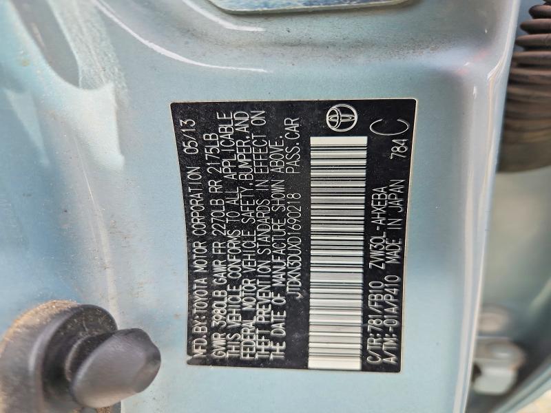 Aukcja sprzedaży 2013 Toyota Prius, vin: JTDKN3DUXD1690218, numer aukcji: 66361866