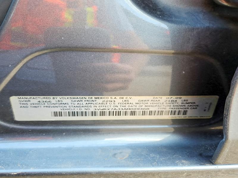 Продажа на аукционе авто 2010 Volkswagen Jetta, vin: 3VWRX7AJ3AM009368, номер лота: 64584246