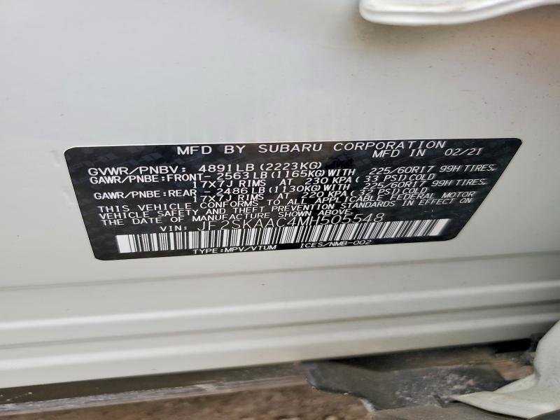 Продаж на аукціоні авто 2021 Subaru Forester, vin: JF2SKAAC4MH505548, номер лоту: 66384506