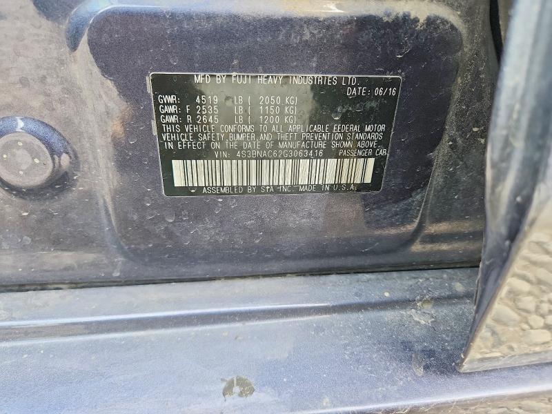 64677686 :رقم المزاد ، 4S3BNAC62G3063416 vin ، 2016 Subaru Legacy مزاد بيع